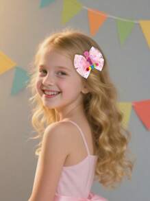 1 pieza Lazo para el cabello de cumpleaños feliz para niñas, diadema con brillo de número de cumpleaños, clip de cocodrilo con pompón, horquillas lindas y dulces para el día del cumpleaños, accesorios para el cabello de adolescentes