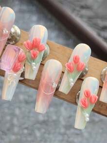 Beautizon Nailartlab 1pc 3D Tulip Nail Mold, Silicone Material, Salon-Grade Nail Art Tool, Designed For Women's DIY Manicure - Multicolor - View 5