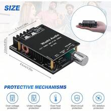 Bluetooth Audio Amplifier Board, ZK-TB21 2.1CH 50W X 2 +100W Subwoofer Power Amp With Treble And Bass Control, Bluetooth5.0 And AUX Inputs, Stereo Digital AMP For DIY Home Speakers - Black4 ZK-1002 - View 8
