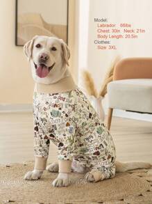 1PC Dog Pajama All Over Printing For Large Dogs Soft Material Stretchable Dog Pajamas Dog Apparel