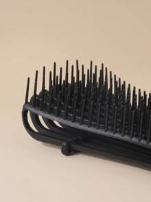 1pc Detangling Brush For Curly Or Straight Hair, Afro 3/4abc Texture, Hair Accessories - Black - View 7