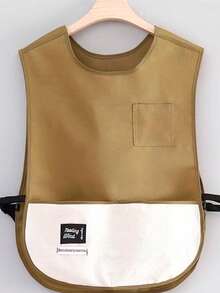 1pc Waterproof Kitchen Apron, Cafe Work Uniform Vest, Unisex Plus Size Bib Apron - Multicolor - View 6