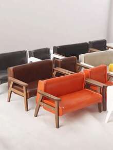 Canapea din piele în miniatură la scară 1:6/1:12, masă din lemn albă, opțiuni de canapea simplă și canapea dublă, potrivită pentru decorul mobilierului pentru casa de păpuși!