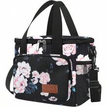 Local Shipping-Femuar Reusable Lunch Box For Men/Women - Insulated Lunch Bag Leakproof Lunchbox For Work Office Picnic Beach - Freezable Lunch Cooler Bag With Adjustable Shoulder Strap - Black - Hoa hồng - Xem 1