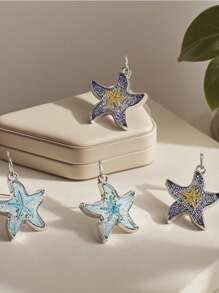 1 par de brincos pendentes de resina com design personalizado de estrela do mar para mulheres, perfeitos para cerimônias de formatura, ocasiões especiais, presente para casais
