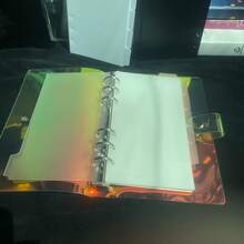 1 set de pages de séparateurs à feuilles mobiles A6 (transparentes, noires, blanches) avec étiquettes, étagère à autocollants de planificateur, feuilles de séparateurs à feuilles mobiles en plastique à 6 anneaux A6, lignes de séparateurs de planificateur semi-transparentes A6, planificateur à feuilles mobiles de budget, inserts de planificateur, matériau en PVC, pratique pour l'organisation, la visualisation et l'enregistrement des plans personnels - Multicolore - Voir 3