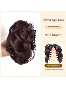 女士卷发发圈发髻，时尚自然蓬松发饰，马尾辫发圈，发绳，橡皮筋发圈，发圈，头饰，发绳发圈头饰 - 假髮抓 - 查看 8