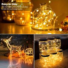 30 Pack Fairy Light String Lights 6.5ft 20 Led Waterproof Christmas Lights, Silver Wire Fireflies, Stars And Moon Lights, Bedroom DIY, Party, Wedding, Christmas, Birthday, Garden DIY Decoration - 彩色 - 查看 3