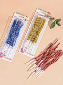 1 scatola da 12 pezzi candeline curve colore oro sfumato, per compleanno, Capodanno, festa di laurea, Giorno dell'Indipendenza, Ognissanti, Natale