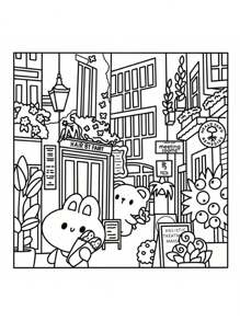 1pc CUTE LONDON Cute Illustration Coloring Book, Puzzle Stress Relief, Adult Coloring Book, Street Shopping In London, Taking Photos And Other Pictures, The Pattern Is Exhaust And The Lines Are Clear, Coloring Book, Graduation Season, Children's Birthday Gift School Supplies,Back To School