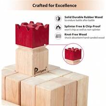 Kubb Yard Game Set Kubb Game Set With Carrying Bag Wooden Toss Game Set For Outdoor Lawn Teenagers Adults Family - 紅色 - 查看 2