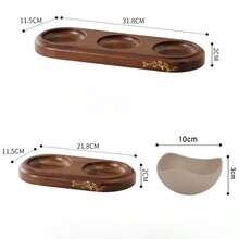 1 件乡村风格陶瓷碗配木盘、糖果盘、坚果盘、小吃碗、装饰性木托盘、适用于餐厅、酒店、咖啡厅、下午茶等场合的餐具 - 彩色 - 查看 10