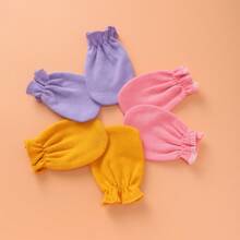 3/4/5/6 Pares de manoplas de unicolor para recién nacidos, aptas para todas las estaciones, guantes de protección de manos para niños y niñas, regalo ideal para recién nacidos
