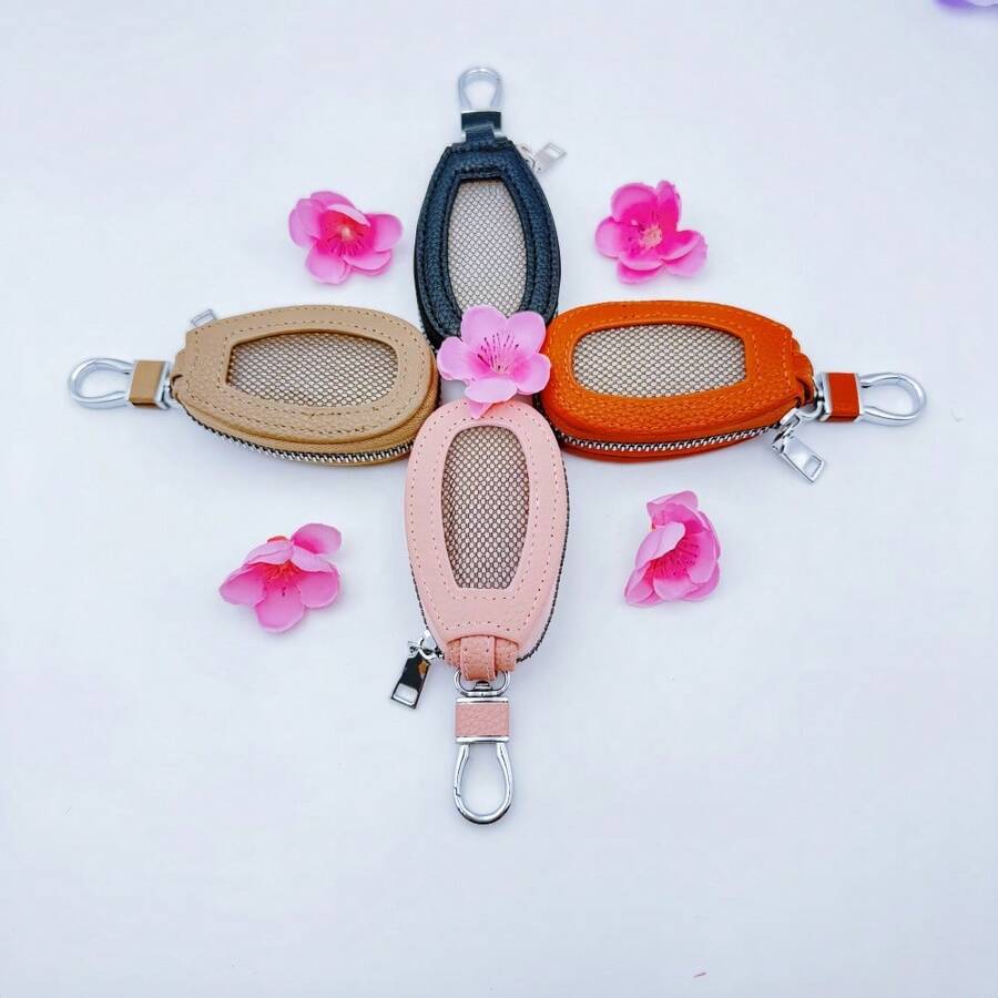 新款仿皮汽车钥匙包，简约设计，兼容天窗按钮，男女通用钥匙包，时尚钥匙收纳包，男女通用