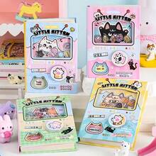 [可爱猫咪笔记本] 80 张迷你笔记本 | 口袋大小的计划本，配有彩色内页，可爱猫咪风格待办事项清单整理器，适用于创意、剪贴簿、DIY 工艺品和日常日程安排（样式随机）