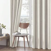 Entrega local Joydeco Cortinas negras 100% opacas de 84 pulgadas, 2 paneles, Cortinas de terciopelo negro lujosas y térmicamente aisladas para dormitorio y sala de estar, cortinas opacas y a prueba de sonido, con bolsillo para barra y presilla (52Ancho X 84Largo) - Blanco - Ver 9