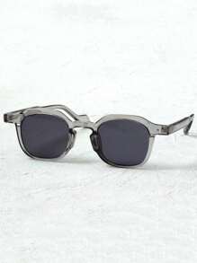 1 pièce Lunettes à motif géométrique élégantes pour hommes, accessoires de soleil pour les sorties, la plage, les vacances, l'extérieur et les voyages. Un look mode preppie idéal pour la rentrée scolaire