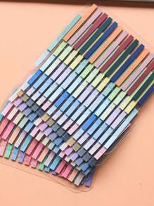 Set mit 7 Streifen, je 300 Blatt, insgesamt 2100 dünne durchsichtige PET-Aufkleber, Etiketten und Plastiktags für Schüler zum Aufkleben auf Schulbücher. Geeignet für Schulmaterialien und Schulanfang-Materialien.