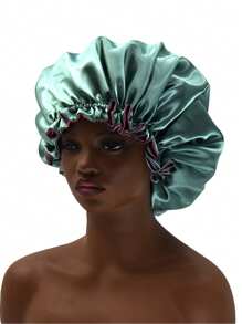 Doppellagige feste Haarbonnet, Seidentopf, Satin Bonnet, weich und atmungsaktiv, geeignet zum Schlafen zuhause, tägliches Haarstyling, Haarhaube