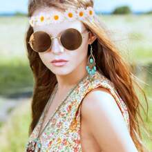 Hippie Accessories Costume,70s Hippie Rainbow Leopard Outfit, Hippie Headbands For Men Women Peace Sign Necklace Sunglasses, Match With Daily Outfits, Party Accessories - Christmas Jewelry Women Gifts Gift Set Prom