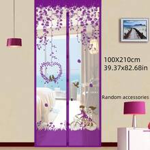 1 Set Magnetic Mosquito Door Curtain | Summer Fly Screen With Floral Butterfly Pattern, Easy Installation - Effectively Blocks Mosquitoes And Repels Insects, 1 Piece Magnetic Mesh Curtain With Push Pins, Mosquito Proof - Multicolor - View 31