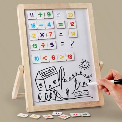 Dwustronna wielofunkcyjna tablica do rysowania dla dzieci, wielowymiarowa nauka i rozwijanie wyobraźni, stojak na liczydło, zabawka edukacyjna Puzzle Early Education, magnetyczna tablica do pisania dla dzieci, uchwyt na zabawkę Puzzle, tablica do rysowania, tablica wiadomości, wielofunkcyjna tablica do rysowania, drewniana tablica do pisania dla dzieci, dwustronna magnetyczna tablica do rysowania, graffiti