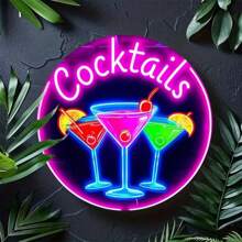 1pc 2D Flat Non-Illuminated Multicolor Neon Wall Art Theme 2D Circular Metal Signage, Suitable For Indoor And Outdoor Use, Metal Decoration, Easy To Hange, Waterproof, Fade Resistant, Heat & Cold Resistant, Perfect For Home, Garden, Bar, Cafe, Gym, Garage, Toilet, Mural. , Perfect For Room Decoration. Classics, Decorations, Gifts.