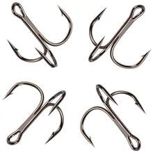 GuaziV 50pcs Lot Treble Hooks Classic Fishing Hooks Strong Sharp Tackle Hooks Size: 3 0 2 0 1 0 2 4 6 8 10 12 14 - Black - View 5