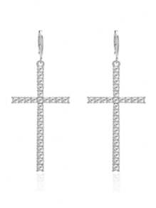 Hochwertige und elegante Kreuz-Perlen-Strass-Ohrringe, personalisiert und modisch im europäischen und amerikanischen Stil