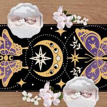 1 Peça Tapete de Mesa com Fase da Lua Misteriosa e Traça Solar