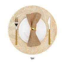 1/4/6/8pcs Oval Foil Coasters - Heat Insulation, Non-Slip, All Season Use, Easy To Clean, Suitable For Hotel, Restaurant, Western Dining Decor, Thermal Insulation Mat, Multipurpose Coaster, Enhance Dining Table Aesthetics, Practical & Fashionable! - PP Round Placemat - View 25