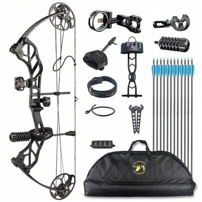 Cool High Speed Compound Bow Hunting & Archery Set, Adjustable Adult Compound Bow, 19-70 Lb Pull Weight, 19-30" Stretch, Archery Hunting Set,Outdoor Sports
