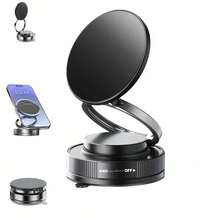 [强磁手机支架] 超强磁车载手机支架 - 车载手机支架 - 360 度旋转 - 机械真空吸盘 - 适用于所有手机、汽车/健身房/镜子/光滑表面