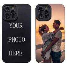 A Custom-Designed Black Angel Cat Eye TPU Phone Case With A Photo Pattern. It's A Drop-Proof Protective Case Compatible With IPhone 16/15/14/13/12/11/Plus/Pro/Pro Max, Compatible With Samsung, Compatible With Huawei, Compatible With Redmi, And Compatible With OPPO. - Black - View 3