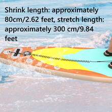 Surfboard Ankle Leash, Paddleboard Specific Cord, Surfboard Tow Rope Retractable Length 2.6ft/80cm, Stretched Length 9.8ft/300cm, Surfing Leg Rope, Elastic Tether Leg Cord, Suitable For Standup Paddleboard, Longboard, Shortboard Ankle Accessories, Surfboard Leash, Support Leg Strap For Standup Paddleboard, Beach Essentials, Beach Accessories, Pool Float - Multicolor - View 5