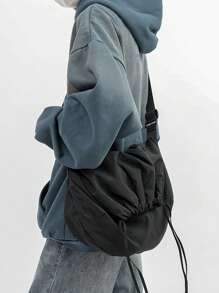 1 szt. Nowa minimalistyczna torba ze ściągaczem - męska torba na ramię w jednolitym kolorze - torebka w stylu retro - torba typu cross-body dla studenta college'u dla mężczyzn