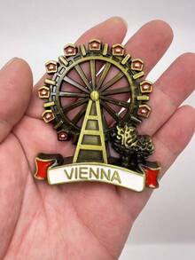 Imán de nevera de metal 3D de alta calidad, paisaje francés, Barcelona España, recuerdo de Moscú - Multicolor - Ver 18