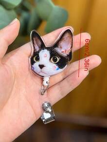 Custom Pet Badge Reel - Personalized Dog Or Cat Face Photo Keychain, Nurse ID Holder, Name Badge Clip, Nurse Life, Unique Work Badge - Badge Scroll - View 7