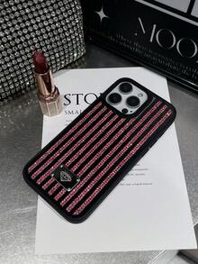 Sparkling Sequins Black Bling Rhinestone 1pc Multi-Color Full Rhinestone & Mirror Design 2-In-1 Black Phone Case Compatible With Iphone 16 Waterproof Shockproof Anti-Fall Scratch Resistant Fashion Phone Cases Birthday Gift Party Mom - Multicolor - View 55