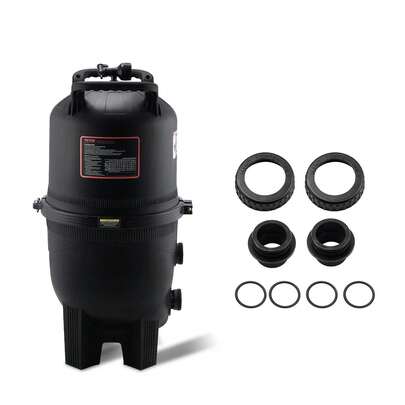 KOMHTOM Kartuschen-Poolfilter, 325 Quadratfuß Filterfläche, Filter für eingelassene Pools, Filtersystem für Aufstellpools mit verbessertem Filter und auslaufsicher, für Whirlpools, Spas, aufblasbare Pools, Filter für eingelassene/Aufstellpools, 620 x 560 x 1014 mm, schwarz