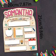 Placa Personalizada Primeiro Dia de Aula, Placa Último Dia de Aula, Etiqueta de Nome Personalizada, Placa Volta às Aulas, Quadro de Anúncio do Primeiro Dia de Aula, Materiais Impressos Gráficos, Volta às Aulas, Presente Personalizado, Marco - Cartão de registro escolar - Visão 5