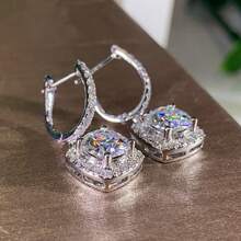 1 Pair Romantic Cubic Zirconia Drop Earrings For Women For Wedding Engagement Anniversary Party Jewelry Valentine's Day Gift