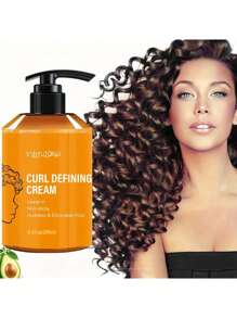 9.47 Oz Curl Defining Cream, Infused With Argan Oil, Moisturizing Leave-In Conditioner, Hydrating And Nourishing, Anti-Frizz, Enhances Elasticity, Moisturizing And Long-Lasting Styling, Suitable For Dry, Wavy, Curly And Other Hair Types, Castor Oil Curl Defining Cream, Makes Hair Look Shiny And Lustrous. Unisex