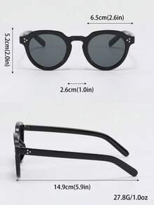 1pc 2025 Summer Minimalist Retro Round Rivet Fashion Fashion Glasses, Versatile For Daily, Outdoor, Street, Holiday Party, Personalized - Multicolor - View 8