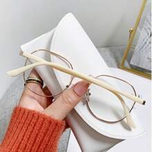 1 Stück Damen Brille mit rundem Rahmen und klaren Gläsern, augenschonend, geeignet für Büro, Schule, Outfit-Kombinationen, Computer, Fernseher, Gaming, Smartphone-Nutzung