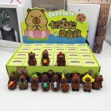 1pc/4pcs Capybara Plush Animal Mystery Blind Box Pendant Accessory, Cute Small Gift For Back To School, Gift Suitable For 14 Years Old And Above For Holiday Party, Birthday, Festival, Cartoon Toy Surprise