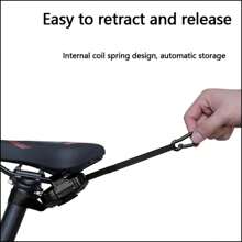 ENLEE Set de 7 piezas ENLEE Cuerda de remolque de bicicleta con retracción automática, cuerda de remolque duradera y ajustable con mosquetones resistentes, ideal para bicicletas de carretera y montaña, accesorio de ciclismo para uso al aire libre y viajes