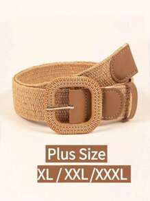 Plus Size/Oversized Boho Style Woven Elastic Waist Belt, Suitable For Beach Dress, Party Attire, Versatile Accessory For Spring/Summer Summer, School