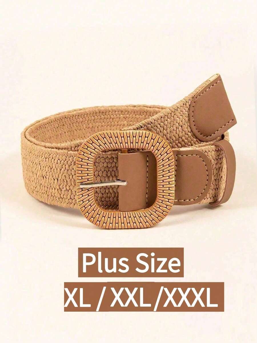 Plus Size/Oversized Boho Style Woven Elastic Waist Belt, Suitable For Beach Dress, Party Attire, Versatile Accessory For Spring/Summer Summer, School