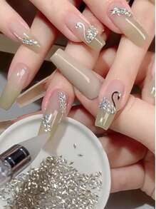 200pcs/100pcs/50pcs Mini Diamond Shaped Edged Zirconia Manicure Decorations, White & Pink Flat Bottom Sparkling Wheat Ear Nail Diamonds